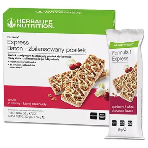 Formuła 1 Express – Baton Odżywczy Herbalife - żurawina i biała czekolada