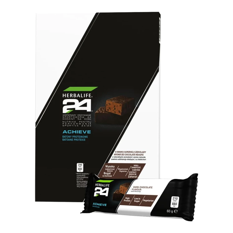 H24 ACHIEVE - Batony Proteinowe o smaku gorzkiej czekolady
